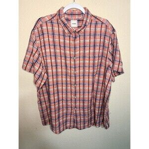 ROWM Men’s Plaid Cotton Blend Short Sleeve Button Up Shirt Size XXL Costal Work